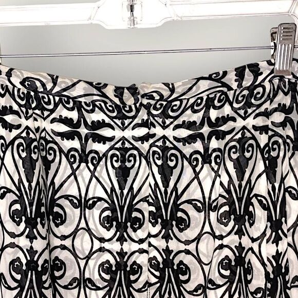 Talbots Skirt Womens Sz 14 Petite Silk Blk White Layers Streamers Chiffon Vtg 90 - Picture 10 of 12